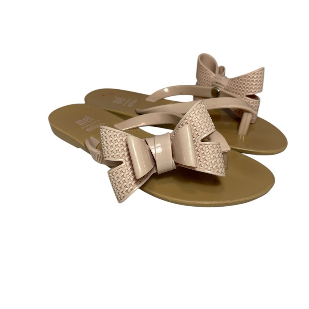 Mini Melissa Bow Sandals Pale Pink Girls Size 12